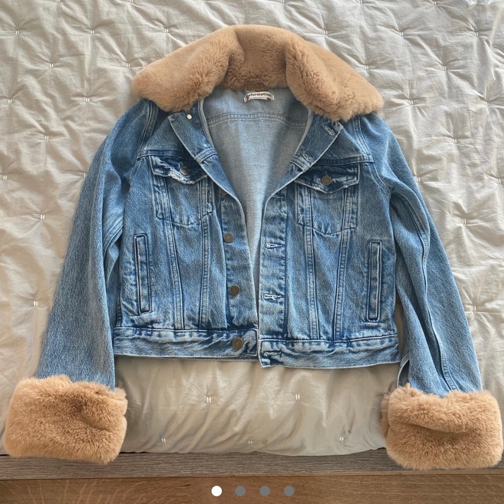 Reformation Jean & Faux Fur Jacket XS